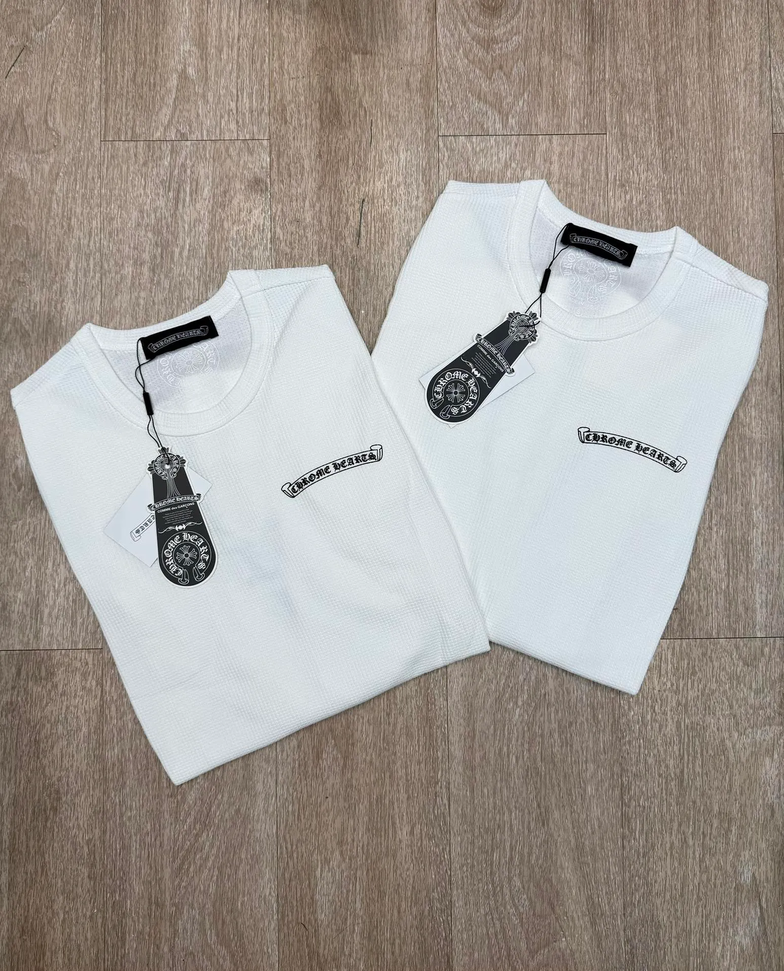 P198 M282#ChromeHeart·25ss new Sanskrit letter printed waffle long-sleeved top✅✅✅ Ready in stock Focus on quality and feel free to compare Size: S M L Color: White